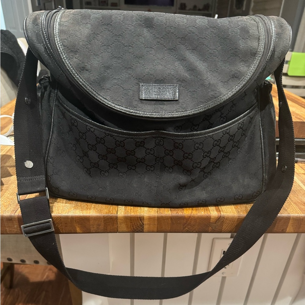 Gucci GG Canvas diaper bag